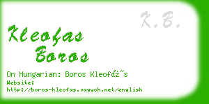 kleofas boros business card